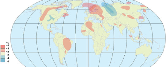 Juli 2014  - Globala temperaturanomalier