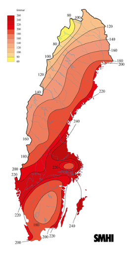 Antal soltimmar under september 2014