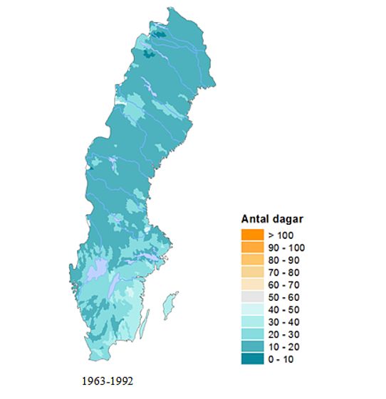 Sverigekarta dagens lågvattenföring