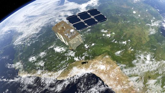 Sentinel-2, en del av Copernicus. Sändes upp den 23 juni 2015.