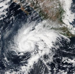 Orkanen Sandra utanför Mexiko den 25 november 2015.